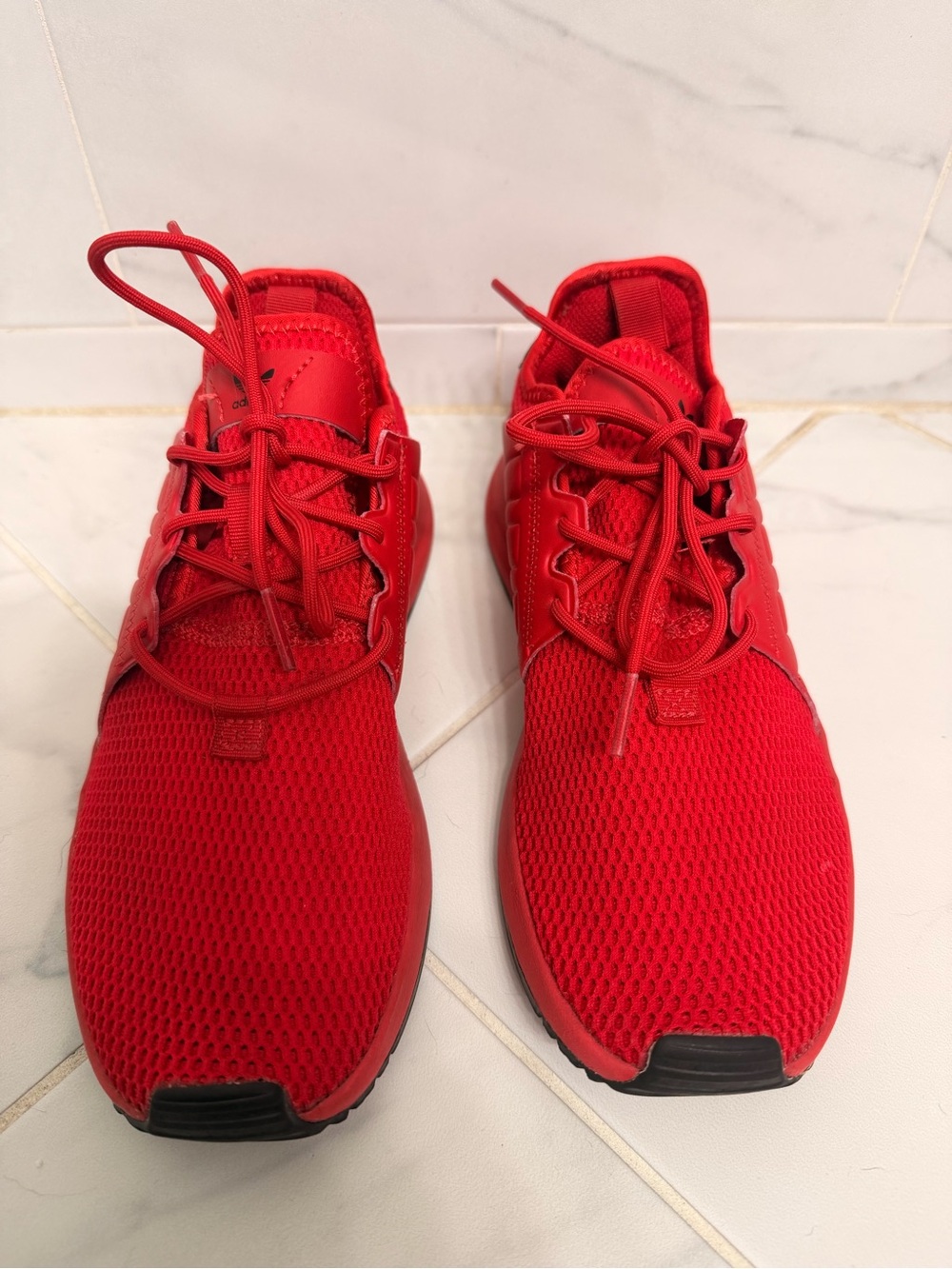 Youth adidas Red Mesh Athletic Sneakers